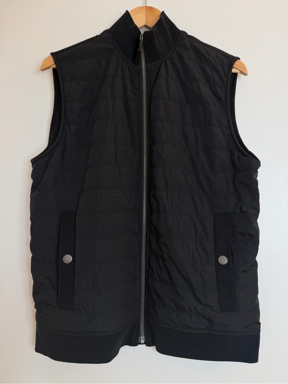Untuckit Mens Vest Sz Small Pima Cotton Lined Black Full Zip Pockets Outdoor